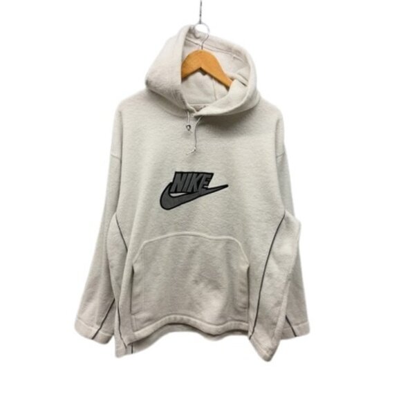 Nike Men’s L Black Center Swoosh Sweater Silver Tag Y2K Pullover Spell Out - Picture 1 of 16